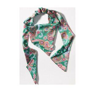 SIMPLY NOVA Satin Floral Paisley Headband Kerchief Hair Scarf, Green